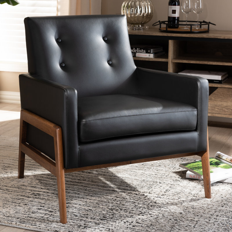 Kisner Upholstered Armchair, Black