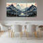 Ensemble de 3 tableaux muraux sur toile de style japonais représentant un paysage de montagne-639333706