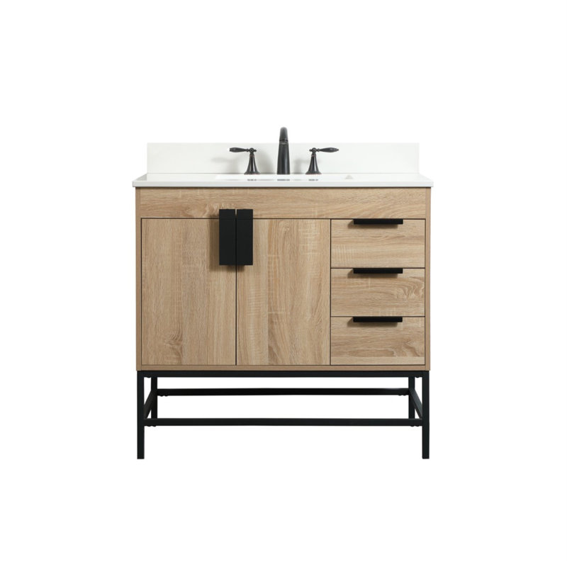 Ensemble de meuble-lavabo simple 36 po Eugene, Bois de manguier