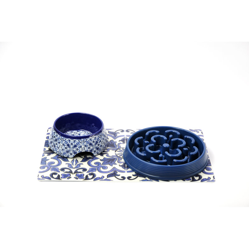 Mollie Clay Pet 3 Piece Bowl Set