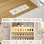 Table de couture pliante avec armoire pour la maison, le studio et les petits espaces - tablettes et sac de rangement, organisateur de fil à 27 bobines, charge CA / USB intégrée, éclairage DEL