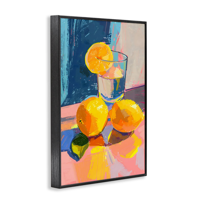 Giclée sur table à eau Lemon, par Creative Studio, H 18 po x l 12 po, Giclée encadrée noir minuit