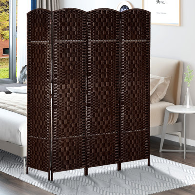 Brown Weave 6' Tall Privacy Partition. Artistic Room Divider With Portable Feature. Ideal For Smaller Spaces - Brown. Stylish Screen Small . Easy To Fold And Carry