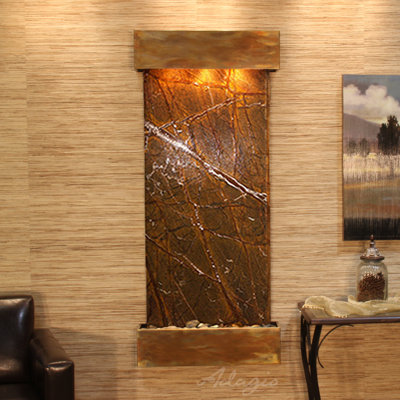 Inspiration Falls Natural Stone Fountain with Light