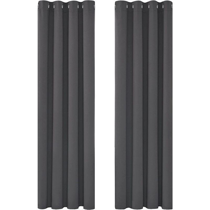 Blackout Curtain Pair, Black, 140 W x 180 D cm