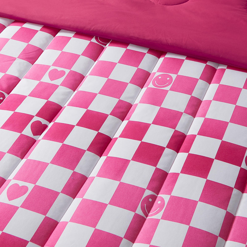 Ensemble d'édredon en microfibre rose pâle ALEX + BELLA, Édredon pour lit simple + 1 taie décorative stan