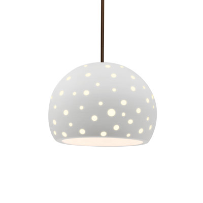 Dimartino 1-Light Pendant - Gloss Blush - Brushed Nickel - 12.25"W x 9.25"H - Dedicated LED - Rigid Stem