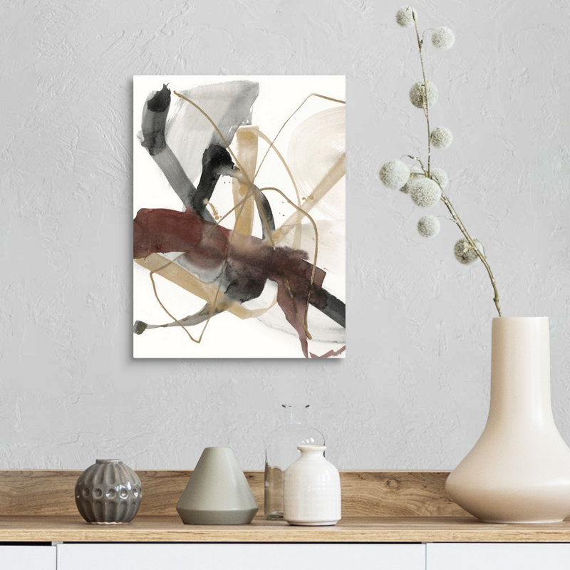 «Bourgogne Interjection I» par Jennifer Goldberger - reproduction d'art, H 25,25 po x l 19,25 po, Cadre flottant, Sans cadre