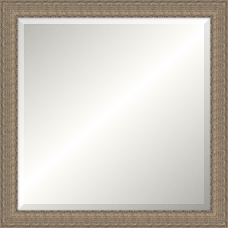Elkhead Mirror, Square 25.75" x 25.75", Gray Brown, Beveled