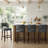  Bisto Faux Leather Upholstered Counter Height Bar Stool With Solid Wood Legs Set of 4-850962805-850962806