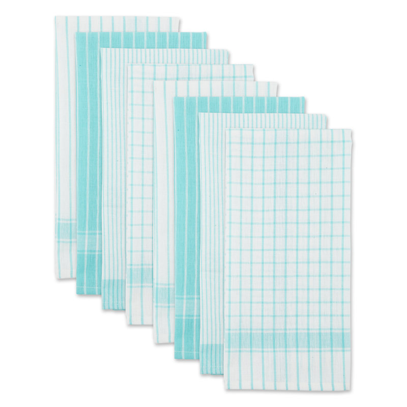 Cotton Stripe Tea Towel Kitchen Towel, Aqua