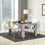 Jasmic 130cm Mirrored Dining Table Glass Top with 4 Legs Glam Traditional and Modern Design Styles