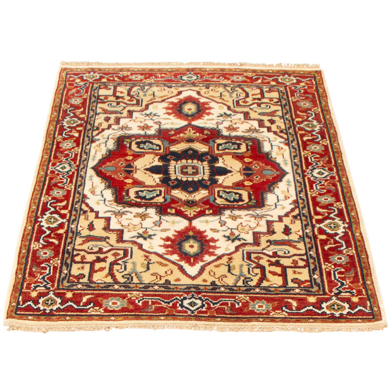 Njord One-of-a-Kind Rectangle 4'0" x 5'10" New Age Rectangle Wool Area Rug in Ivory