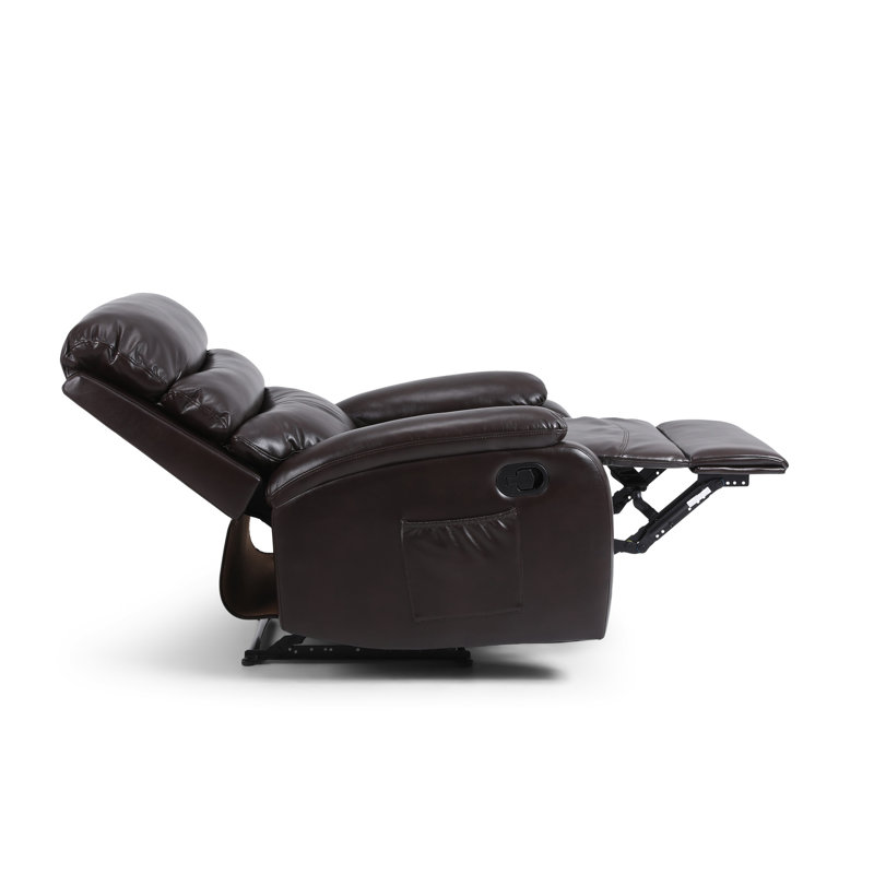 Protentis 77.5cm Wide Faux Leather Standard Recliner, Brown Faux Leather