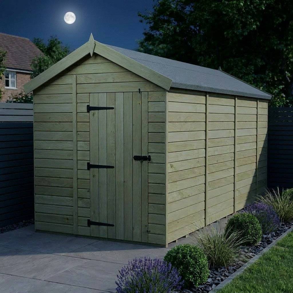 Total Sheds 6ft x 15ft Apex Garden Shed - Single Door - No Windows - Pressure Treated Timber - UK Manufactured