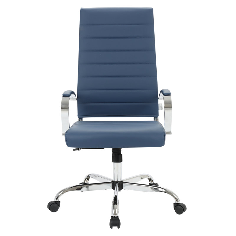 Mulkey High-Back Leather Executive Office Chair – Adjustable Swivel Desk Chair for Computer, Conference, or Home Office Use