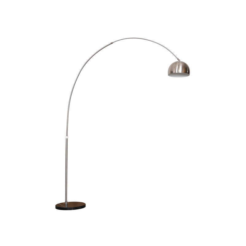 Eckehard 75.6'' Black Arched Floor Lamp, Silver