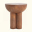 Table d'appoint ronde à trois pieds en grain de bois MGO