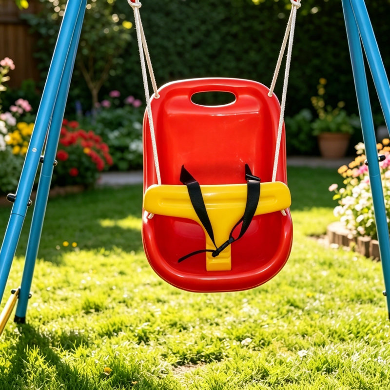 Ensemble de balançoire en métal pour bébé pour tout-petits avec ceinture de sécurité pour cour arrière
