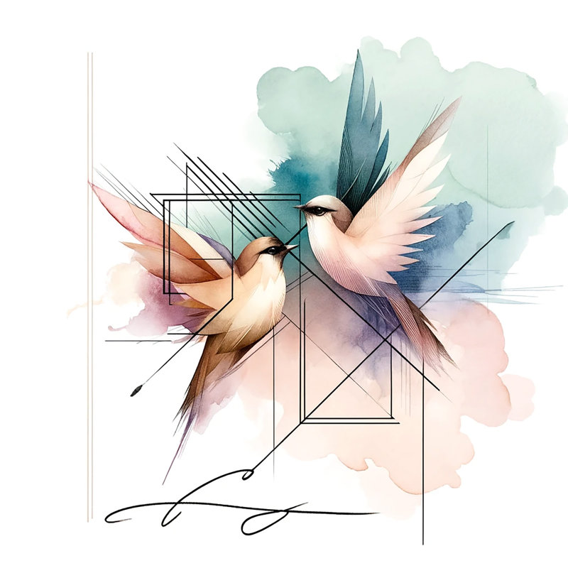 «Harmonic Flight» sur toile, H 12 po x l 12 po x P 1 po