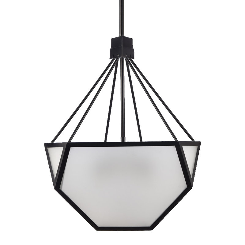 3-Light 21" Architectural Glass Chandelier