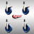 Solid Poly Swivel Expanding Stem Caster Set with 2 Lock Brake-92142160