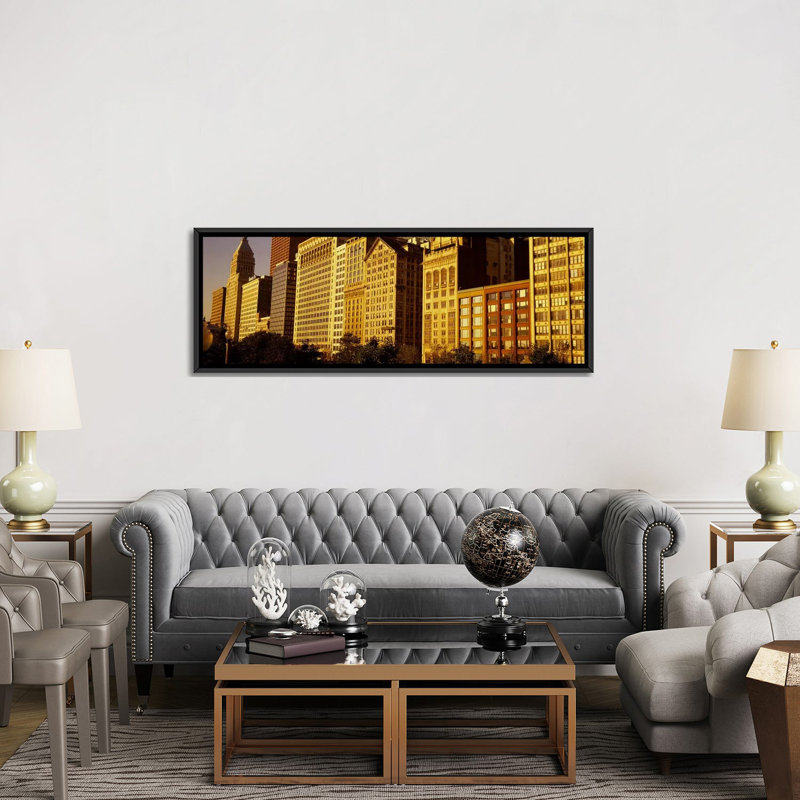 « michigan avenue architecture, chicago, illinois », reproduction de photo sur toile, H 16 po x l 48 po x P 1,5 po