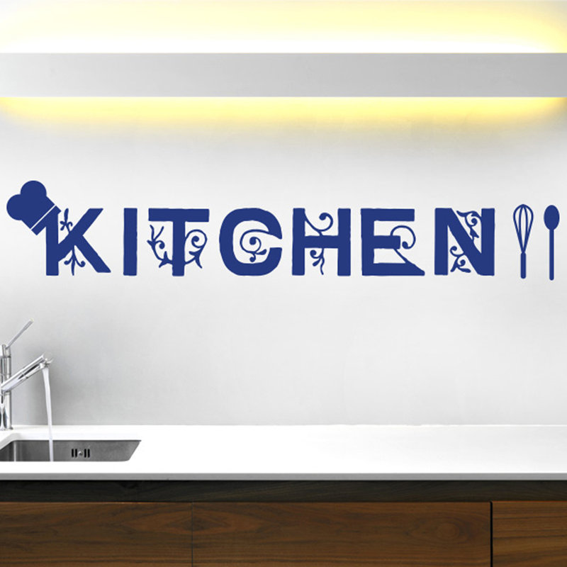 Food & Beverage Wall Decal, Dark Blue, Medium