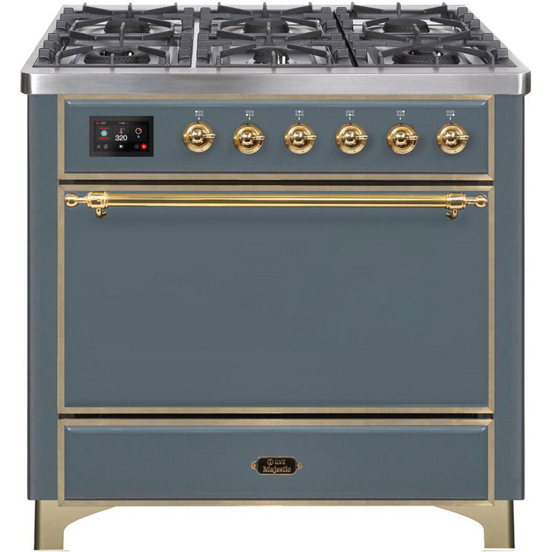 Majestic II 36" 3.5 cu.ft. Freestanding Dual Fuel with Griddle and Convection Oven, Natural Gas, White/Copper