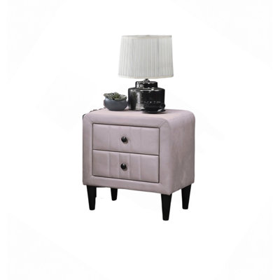 Wooden Nightstand With 2 Drawers
