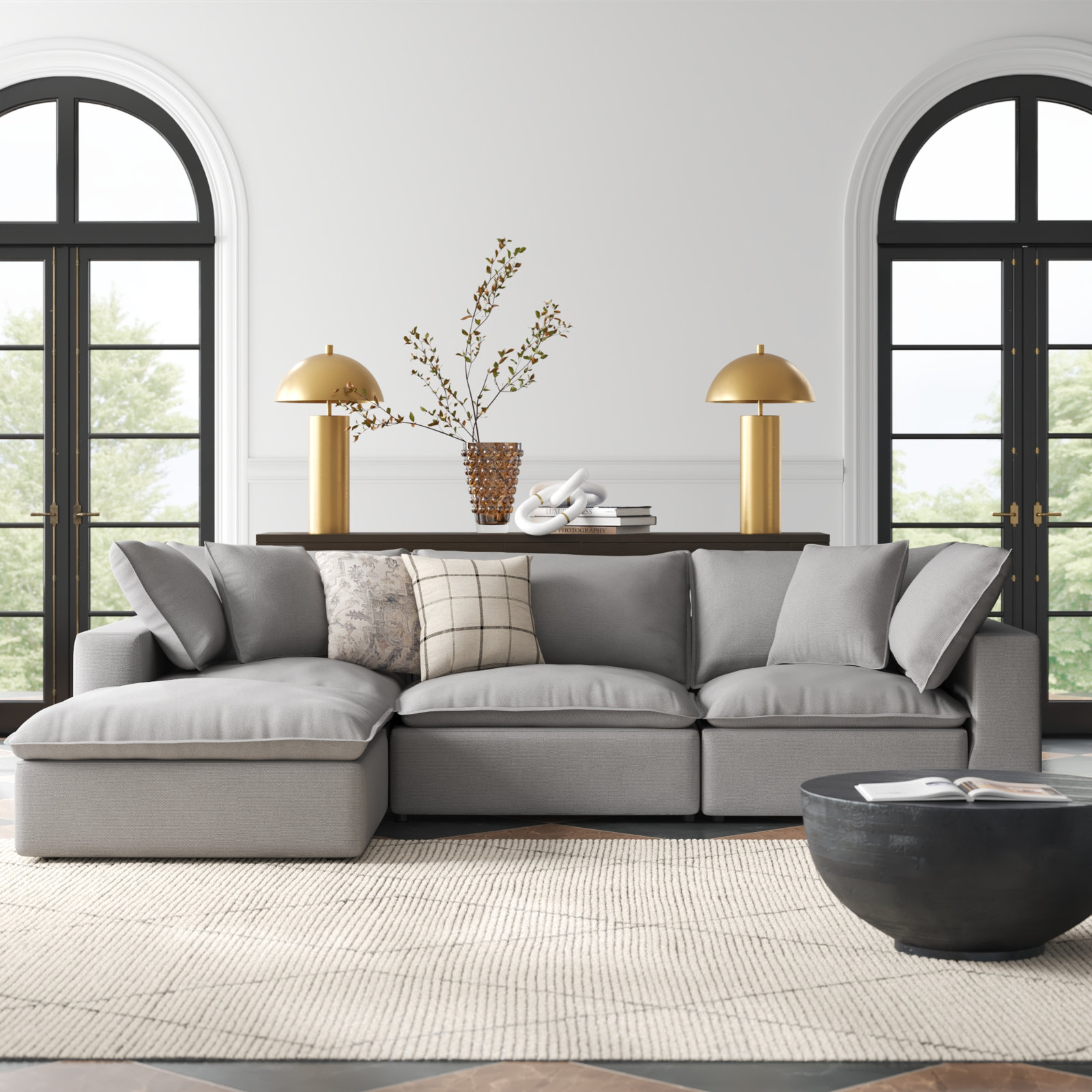 Ellaria Modular Sofa and Chaise, Peyton Slate