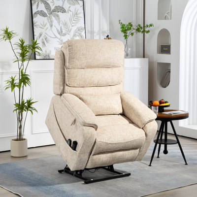 Oversized Lift Chair Lay Flat 74.8" Length, Large Power Lift Recliner For Elderly, Extra Wide Heated Massage Chair For Big And Tall In 24.8" Seat Width, 400 Lbs