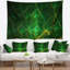 Tapisserie abstraite à motif fractal électrique vert-28496499