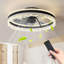 20" Smart Silent Ceiling Fan With Light – Crystal Flush Mount LED Fan Lamp With Hidden Blades And Natural Airflow System, Designed For Bedroom, Kids' Room And Study