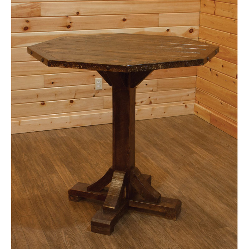 Bechtold Pine Round Solid Wood Dining Table, 36" H x 36" L x 36" W