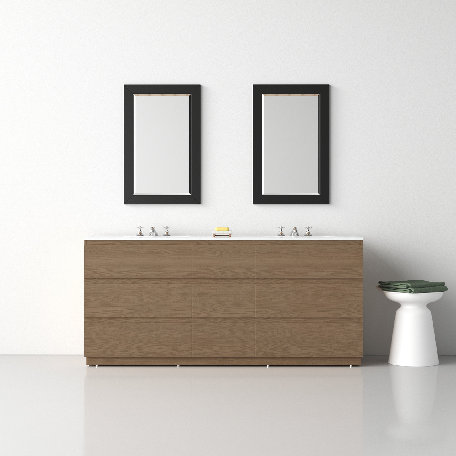 Arla 72" Cedar Double Bathroom Vanity, Golden Oak