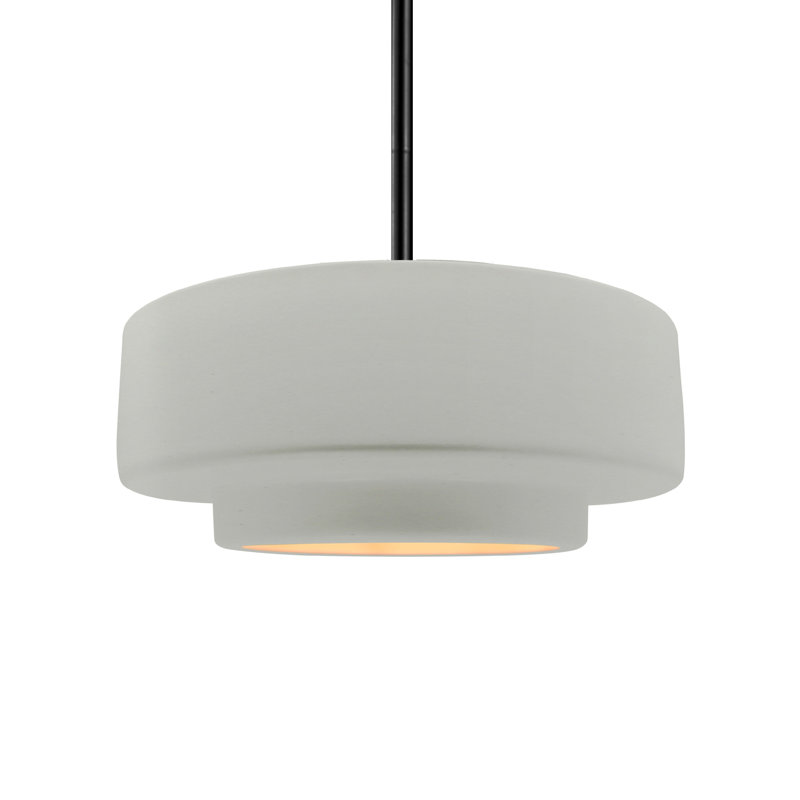Luminaire suspendu à 1 lumière Meydan, Blanc mat / or champagne / laiton, H 5,25 po x l 14,5 po x P 14,5 po, Matte Black