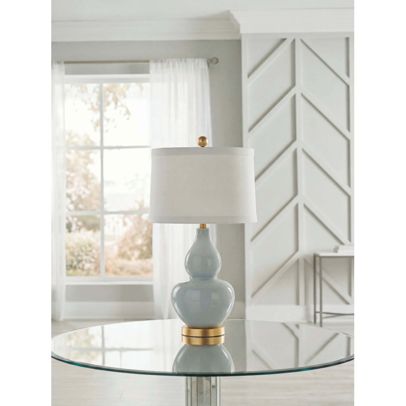 Gourd Table Lamp, Celadon