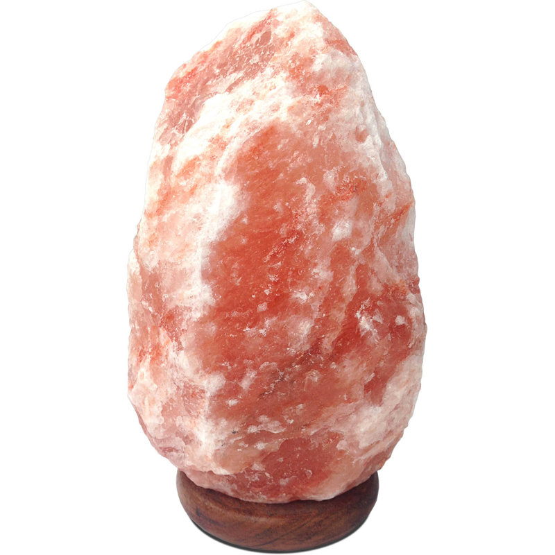 Large Natural Himalayan Salt Lamp with Wooden Base