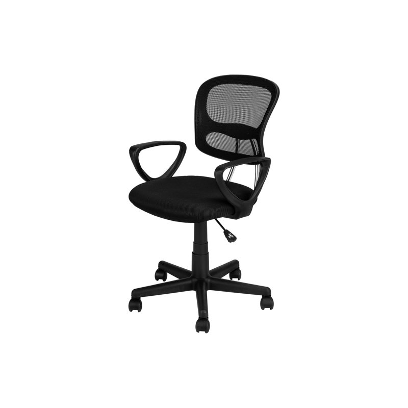 Chaise de bureau Mercile, pivotante, ergonomique, accoudoirs, bureau d'ordinateur, bureau, juvénile, métal, Noir