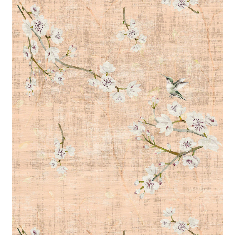 Chinoiserie Animal Print Metallic Wallpaper Roll, Romance