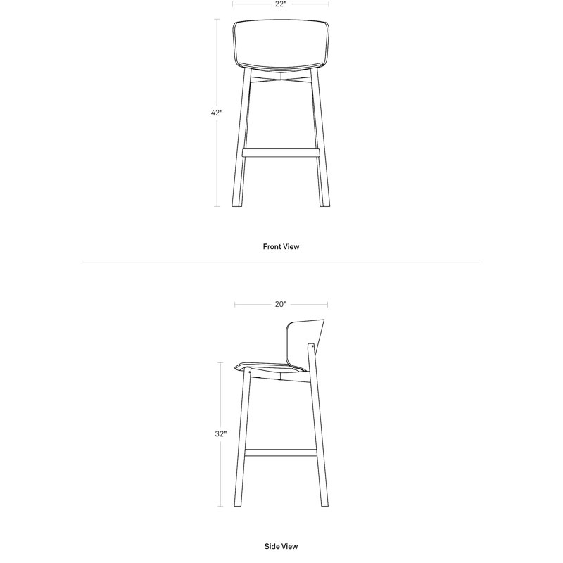 Buddy Stool, Bar Stool (32" Seat height), Black