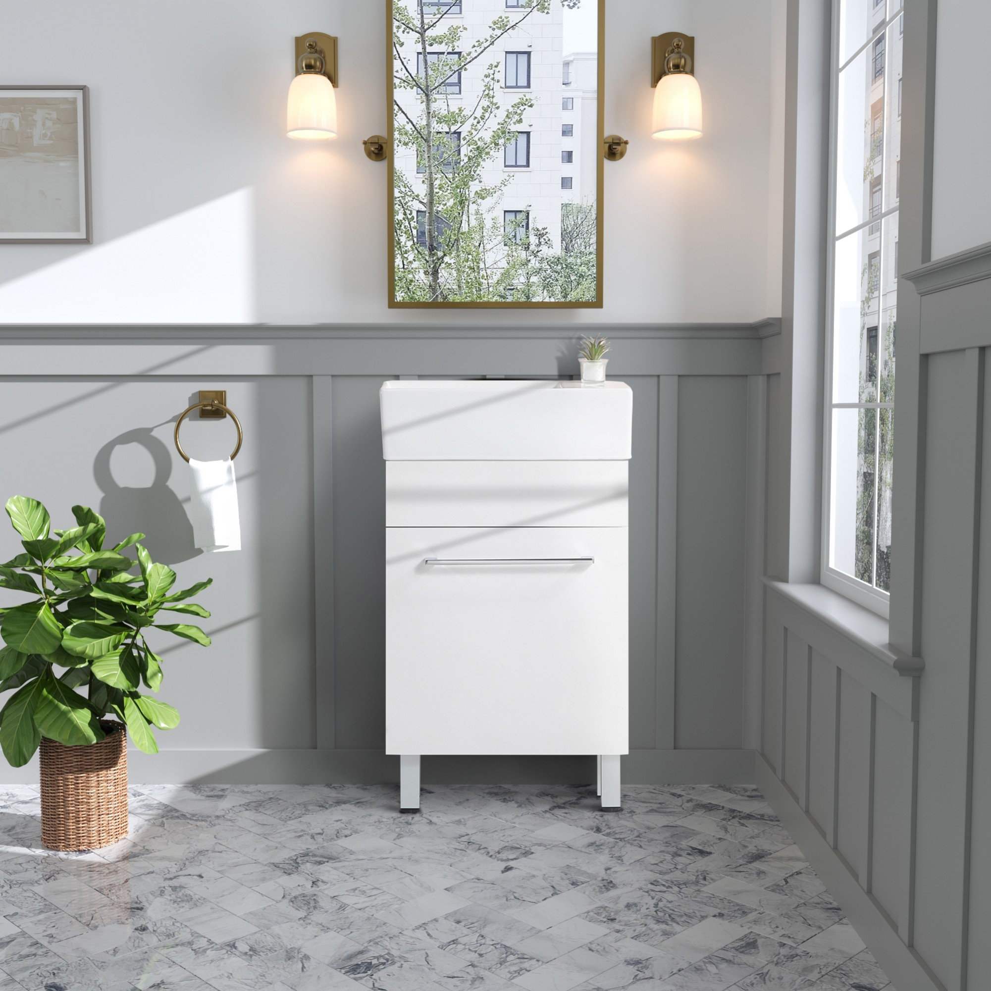 Latitude Run® Bathroom Vanity, Storage Cabinet With Ceramic Sink ...