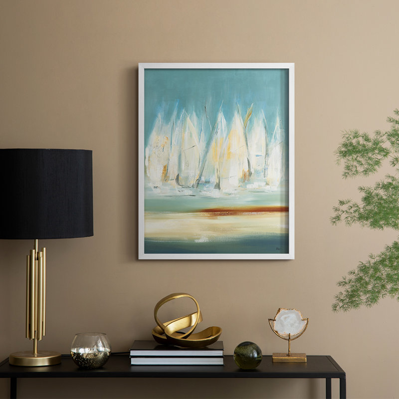 A Day to Sail I, reproduction d'art encadrée - Bois massif, H 30 po x l 24 po, Blanc