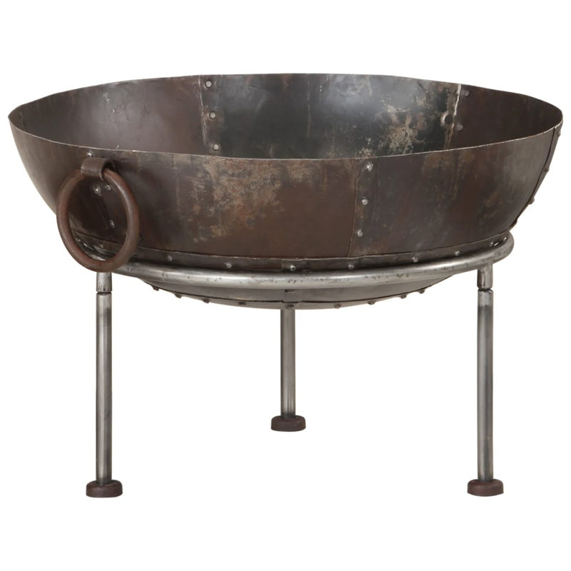 Round Wood Burning Smokeless Fire Pit, Brown