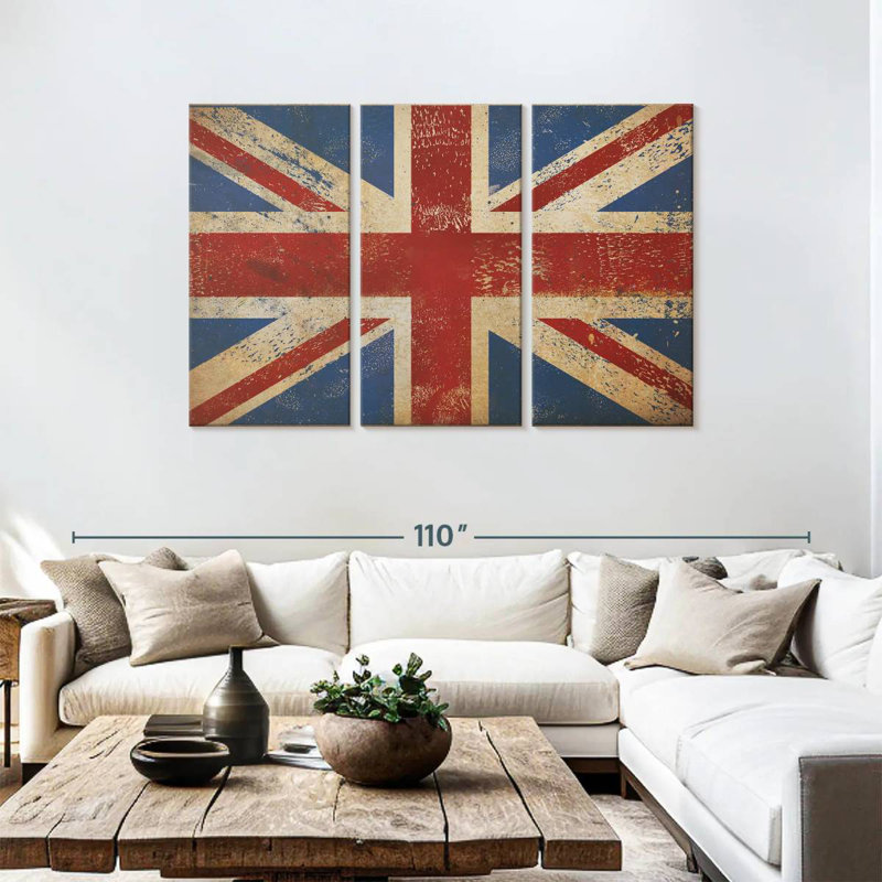 Borges Grunge Union Jack, H 48 po x l 74 po