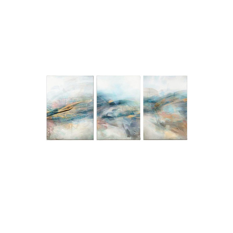Ensemble de 3 décorations murales abstraites sans cadre 16 po x 24 po