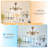 24" Luminous Elegance Gold Chandelier - Modern 8-Light Fixture with Frosted Acrylic Shades for Living and Dining Spaces