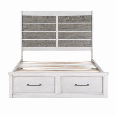Antique Platform Bed with Footboard Storage, a Classic and Functional Piece of Wooden Furniture