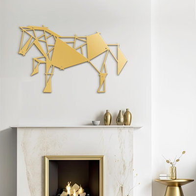 Galloping Horse Modern Abstract Wall Accent Sculpture Hanging Decoration Metal Wall Decor
